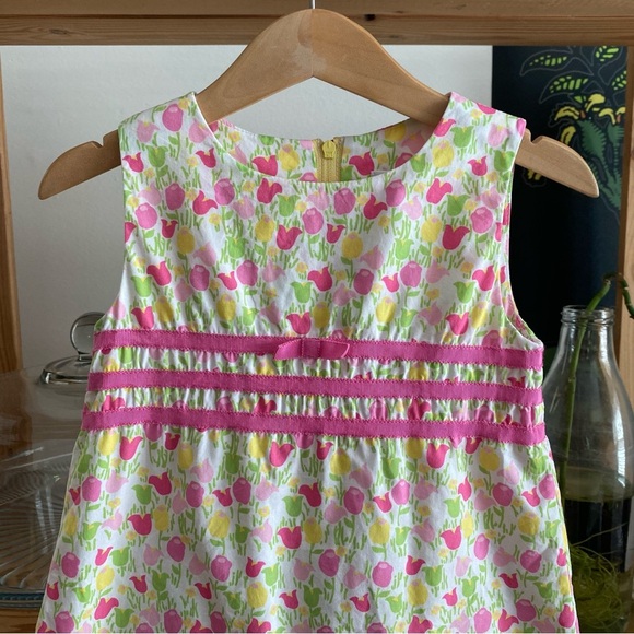 Lilly Pulitzer Vintage Pink Yellow Tulip Print Shift Dress 2t - Picture 5 of 11